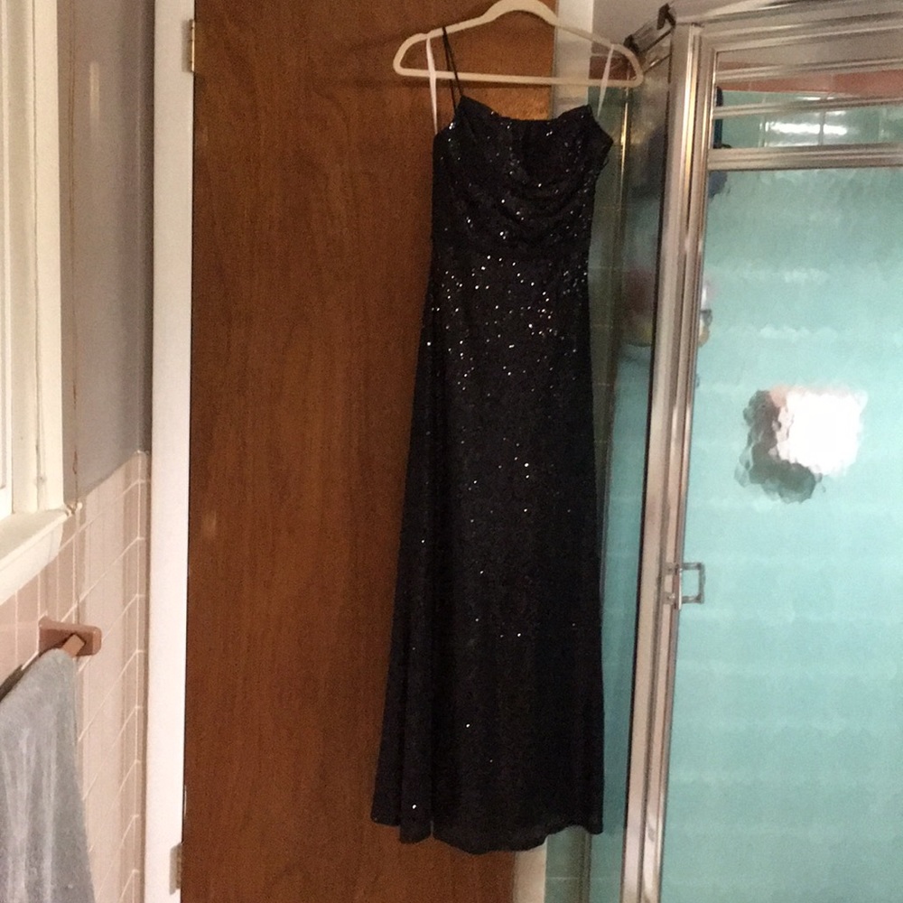 Black sequin cocktail dress